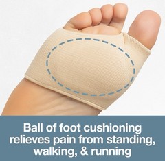 Silicone Gel Half Insoles Metatarsal Forefoot Pain Relief Shoe Pads Ball Black