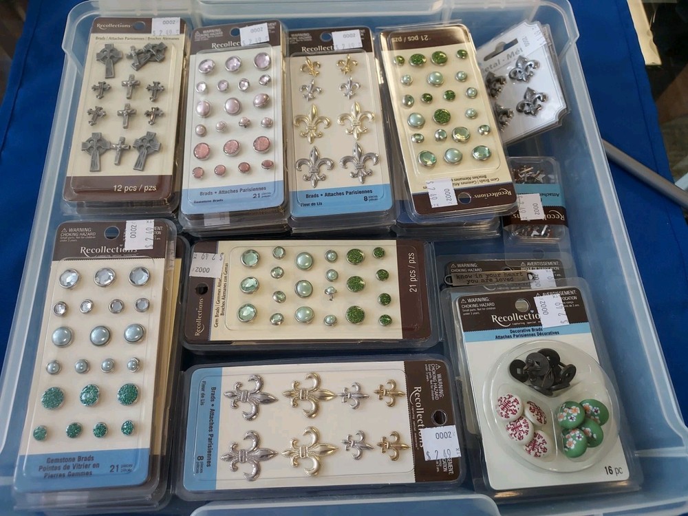 RECOLLECTIONS GEMSTONE Decorative Brads – SET, 24 Packs