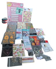 Scrapbooking & Craft Supplies Bundle Stickers Laser Borders Embellishments Ribbo