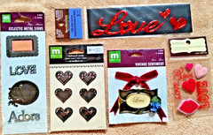 5 packs Valentine Dimensional Stickers & Metal Embellishments NOS