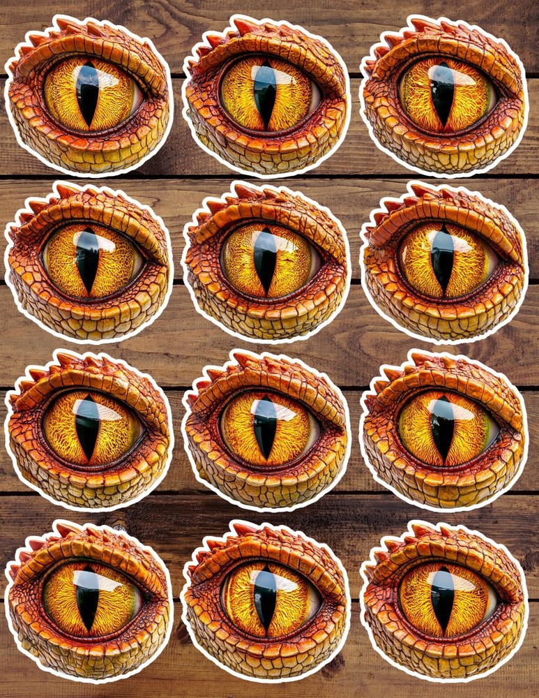 Dragon Eye Die Cut Vinyl Stickers Set Scrapbooking Laptop Water Bottle