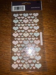 Sticko Hearts Valentines Love Colorful Pink Blue Yellow Purple Scrapbook Sticker