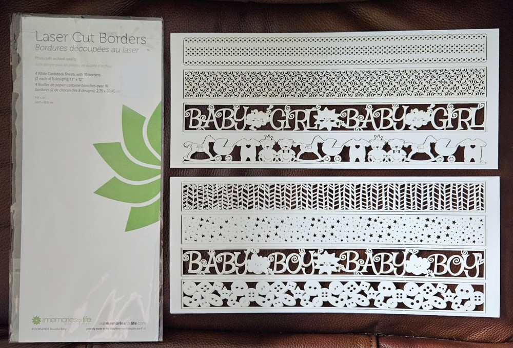Rare OMFL Laser Cut BEAUTIFUL BABY Borders & Coordinating Elements Scrapbook
