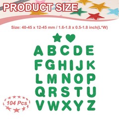 Alphabet Foam Stickers 104Pcs, Letters A-Z EVA Self Adhesive Glitters Green
