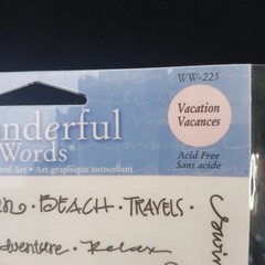 Wonderful Words Vacation Stickers Repositionable Beach Travel Deja Views USA NEW