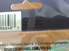 Sticko FLOWERS AND BEES Stickers Clear Glitter NIP