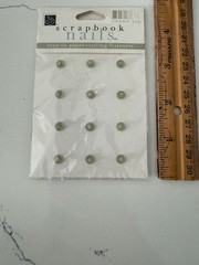 Scrapbook Interiors Nails Round Top Snap-On Paper-Crafting Fastener Spruce Color