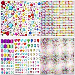 3500 Pcs Gems for Crafts, 10 Sheets Self Adhesive Jewels Stickers, Bling