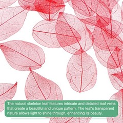200-Pack Skeleton Leaves, Natural Rubber Leaves Vein[4-6cm, Bright Red]