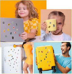 181Pcs 4 Sheets Letter Stickers Alphabet Number Symbol Sticker for Scrapbooking,