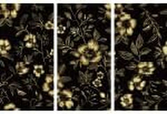 Gold Peonies Rub on Transfers for Crafts and Furniture 3 Sheet 6″X12″ Vintage Fl