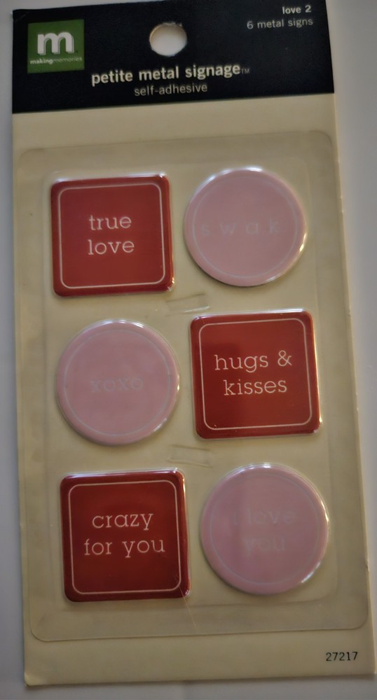 making memories petite metal signage self adhesive Love 2