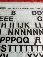FIVE Letraset INSTANT LETTERING Transfer 60pt Helvetica Medium NICE 5