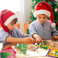 Kids Christmas Stickers – Make a Christmas Tree, DIY Stickers for Party Games &