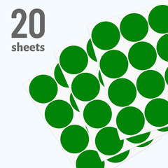 2 Inch Green Stickers Large Colored Dot Stickers Big Removable Waterproof round