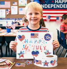500 Holographic American Flag Star Stickers Self-Adhesive for 4Th of July Crafts