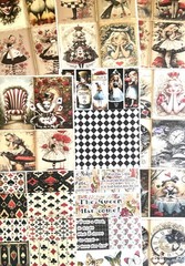 Alice In Wonderland Scrapbooking Junk Journal Paper Crafting Set Of 45 Pieces #R