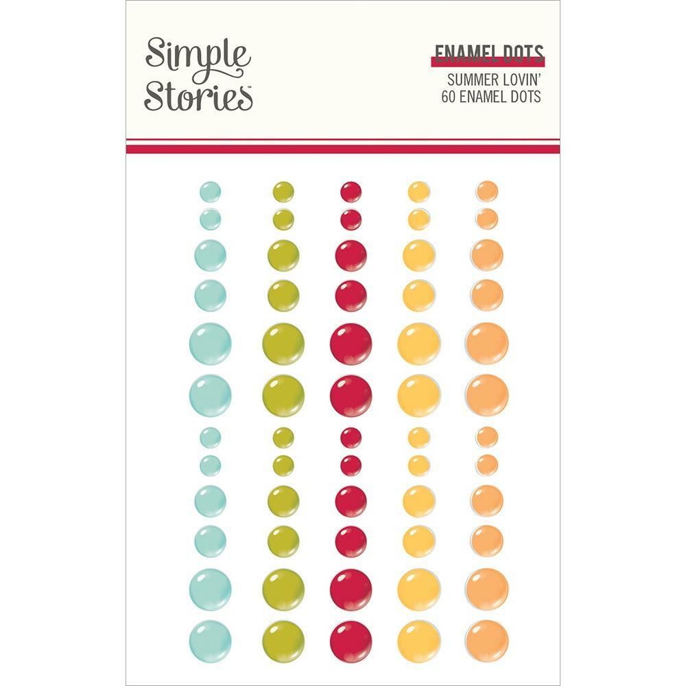 Crafts Enamel Dots SS Sticky Back Summer Lovin’ Blue Red Yellow Lime Orange