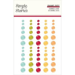 Crafts Enamel Dots SS Sticky Back Summer Lovin’ Blue Red Yellow Lime Orange