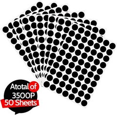 Dot Stickers, 3/4 inch Coding Labels Circle, Circle Stickers, 3500 Pieces Black