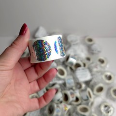 Huge Lot of 1″ Holographic Scratch Off Sticker Rolls – 300 Stickers Per Roll