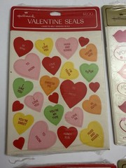 Vintage Hallmark Candy Conversation Hearts Lips Valentines Day Lot – 34 Sheets