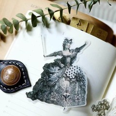 63pcs Copper Engraving Translucent Vellum Matte Surface Paper Sticker Scrapbook
