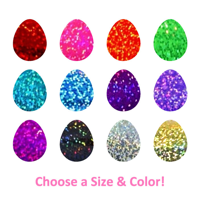 Holographic Sparkle Egg Stickers! – 0.5 to 4 inch – Choose a Size and Color!