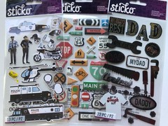 EK Success Sticko Police Officer Scrapbook Stickers Lot Dad Road Signs Cop