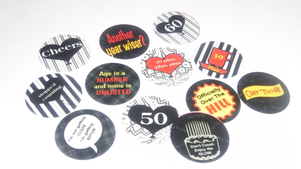 Pre Cut One Inch Images OVER THE HILL Free Shipping