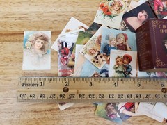 100 Mini Childhood Prints on Cardstock Vintage Pictures Scrapbooking Stamping