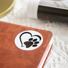 Heart-Shaped Paw Print Stickers for Animal Awareness – 250 Labels for Pet Lovers
