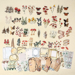200 Pieces Vintage Scrapbook Supplies Pack for Junk Journal Planners DIY Paper S