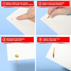 500PCS Brads for Paper Crafts, Mini Gold Paper Fasteners,Mini Brass Fasteners,Br