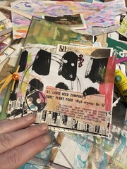 Unique Handmade Scrap Paper Art Journal Mixed Media Embellishments
