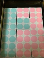 59 PCS TEAL & PINK CIRCLES – 1.5” CIRCLE CIRCUMFERENCE – CIRCLE STICKERS 59pcs