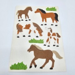 Sandylion Vintage Horse Stickers Fuzzy Flocked Sticker Sheet Canada Rare