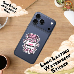 Pink Addiction Sticker Coquette Laptop Sticker Girly Decal Cute Gift Pink