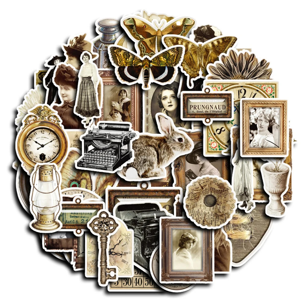 Vintage Style Photo Frames Ladies Moths Stickers Scrapbooking Card Journal Craft