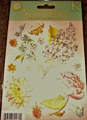 Flowers Pastel Floral Blue Pink Yellow Violet Purple Butterfly K&Co Stickers