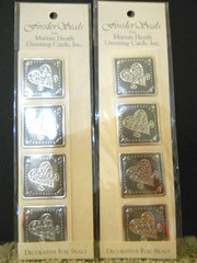 Fossler Seals Silver Hearts For Gift Wrap Tags Place Cards Envelopes 2 Packs