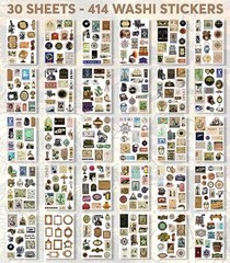 411 Vintage Washi Stickers & 20 Scrapbook Papers – Ephemera for Lost Treasures