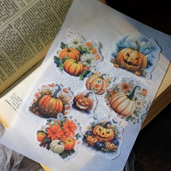 50 pcs Halloween Translucent Vellum Matte Surface Paper Sticker Scrapbook