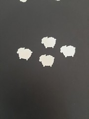40 SHEEP PUNCHIE CUTOUTS SCRAPBOOKING ( ACID FREE ) 1/2 INCH