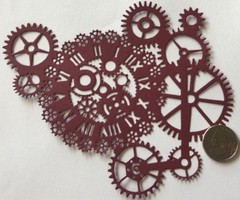 GIANT CLOCK GEARS Die-Cuts (6pc)6-1/4 x 5.5 Steampunk •Sprocket •Machine•Antique