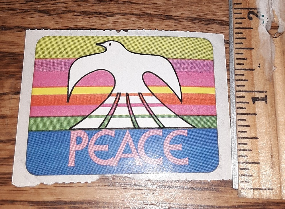 Vintage Peace Dove Sticker sSpeed Colorful Stripes – RARE & HTF