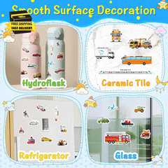 Reusable Sticker Book for Kids, Vehicles Style | Travel Stickers, Waterproof, To