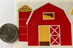 BARNYARD Sticker(9pc)Mrs.Grossman’s •Tractor•Hay•Fruit•Milk•Trailer •Feed•Animal