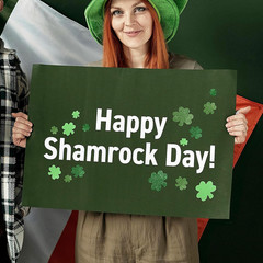 St. Patrick’s Day Foam Stickers Green Shamrock Clover Glitter Stickers Irish Clo