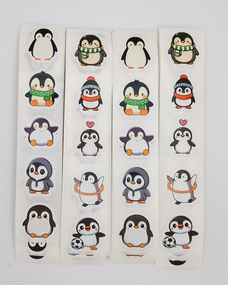 30 Black & White Penguin Stickers/Scrapbooking/Planners/Crafts/Journals/1 inch